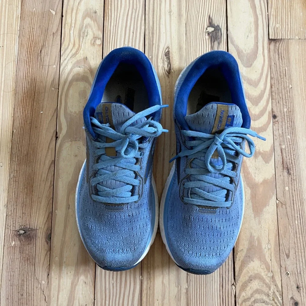 Brooks Glycerin 18 Womens Running Shoes Blue Gold 1203171B470 Size 9.5 Medium B